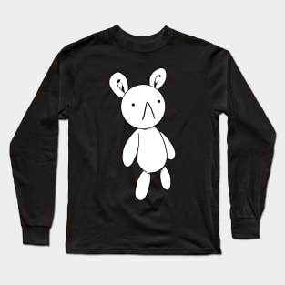 White Rabbit Bunny Sketch Style Meiruko Long Sleeve T-Shirt